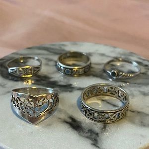 Set of 5 Antique Sterling Silver Rings ($15 each)